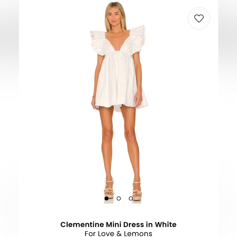 For Love & Lemons White clementine Puff Sleeve Dress | large